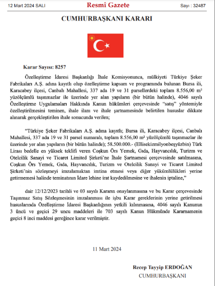 Foto - Türkiye Şeker Fabrikası'na ait taşınmaz satıldı! Rakam dudak uçuklattı, işte yeni sahipleri