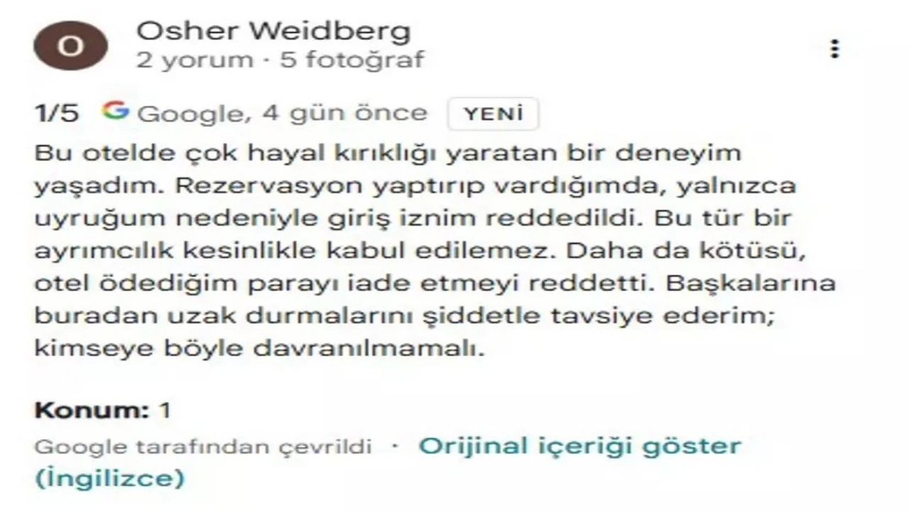 Foto - Türkiye’deki o otelde yaşananlar gündem oldu! Patron, İsrail pasaportlu vatandaşa bakın ne yaptı