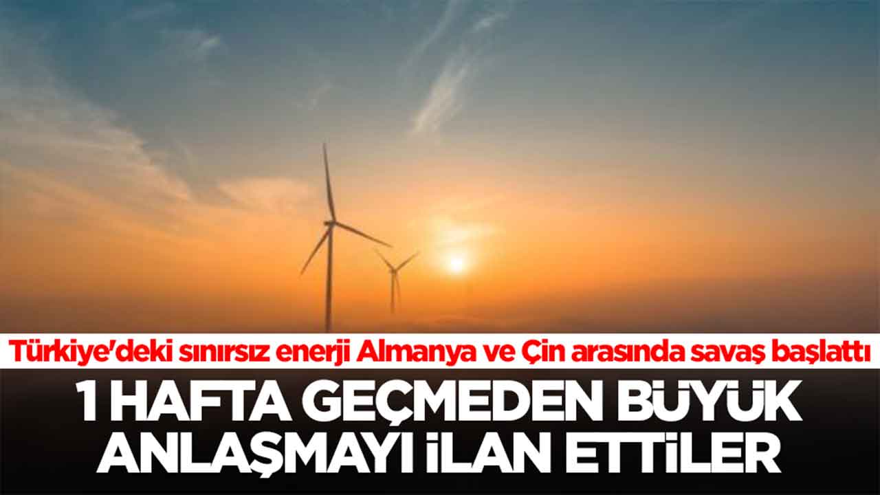 Türkiye'deki sınırsız enerji Almanya ve Çin arasında savaş başlattı: 1 hafta geçmeden anlaşmayı ilan ettiler