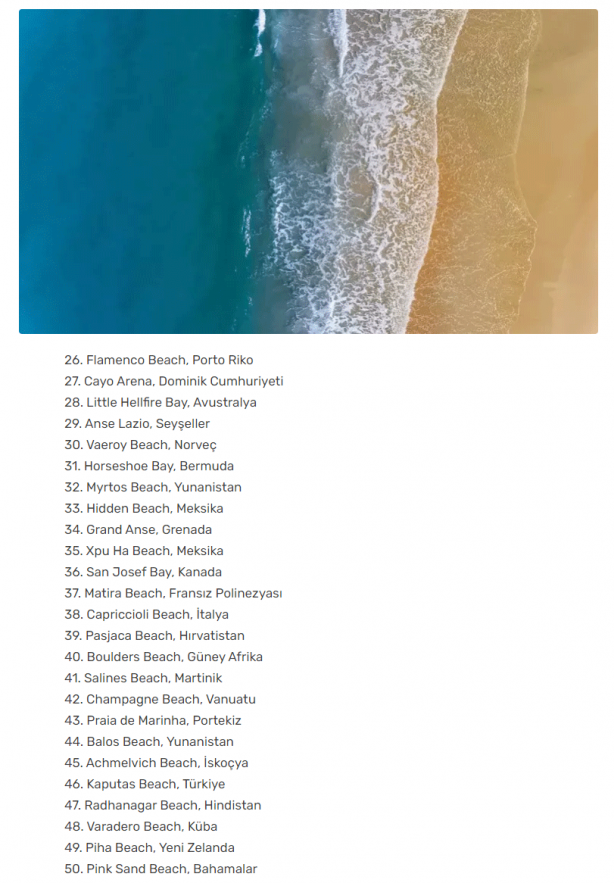 Foto - Türkiye'den nereler var? İşte dünyanın en iyi 50 plajı!