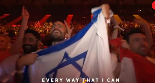 Foto - Türkiye’nin Filistin hassasiyeti Eurovision’da vuruldu. Sertap Erener sahnede, İsrail bayrağı her yerde