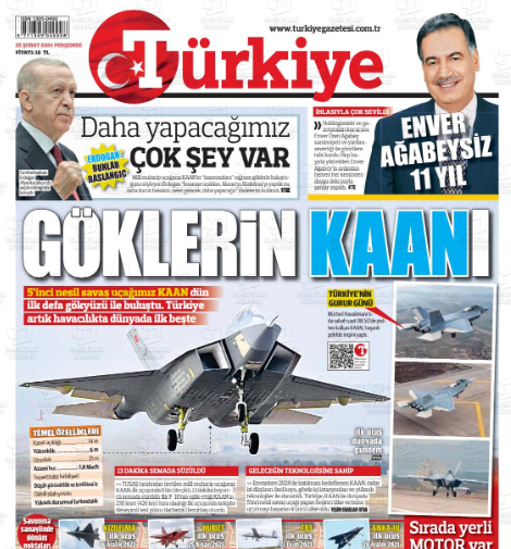 Foto - Türkiye’nin Milli Muharip Uçağı KAAN kimleri sevindirdi kimleri üzdü! Hangi gazete nasıl gördü ya da görmedi.