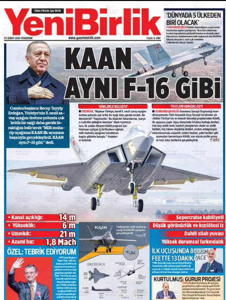 Foto - Türkiye’nin Milli Muharip Uçağı KAAN kimleri sevindirdi kimleri üzdü! Hangi gazete nasıl gördü ya da görmedi.