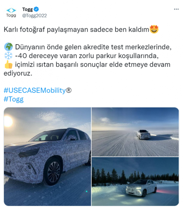 Foto - Türkiye'nin yerli otomobili TOGG karlı yollarda! Zorlu testi başarıyla geçti
