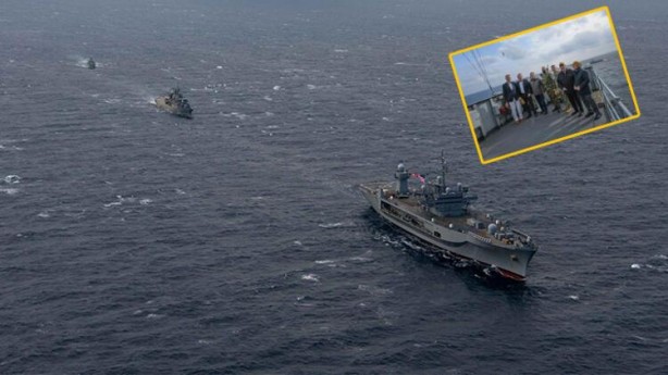 Türkiye’ye karşı provokasyon! Savaş gemisinde skandal! Bakın ne yaptılar