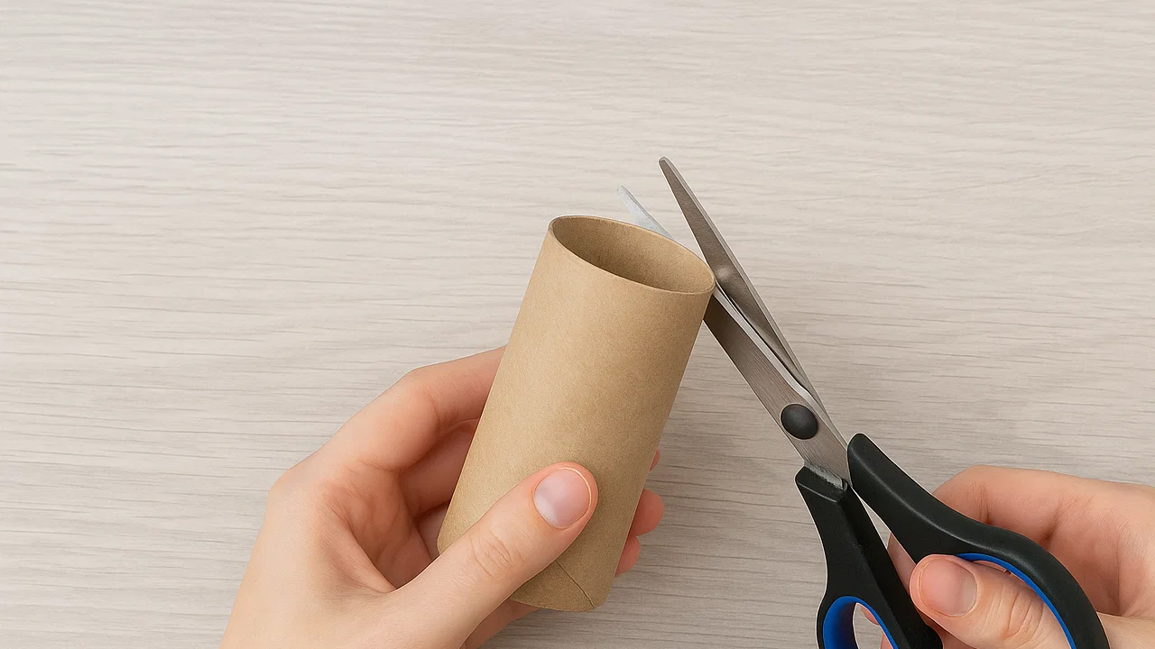 Foto - Tuvalet kâğıdı rulosundan dekoratif vazo yapımı: Hem pratik hem de bütçe dostu! 