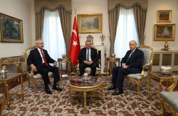 Foto - Üç lider ilk kez Çankaya'da bir araya geldi