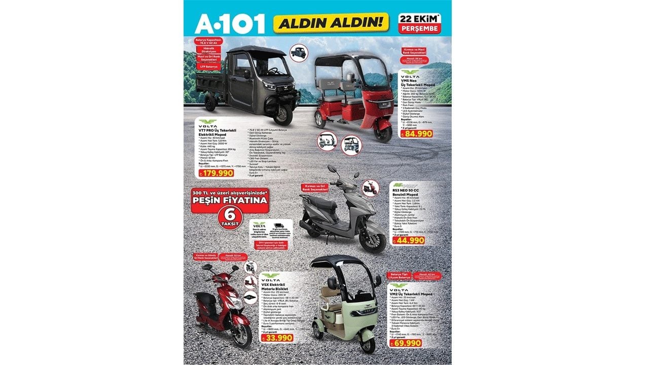 Foto - Üç tekerli motosiklet geliyor: A101 22-28 Ekim kataloğu yayınlandı!