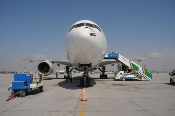 Foto - Uçak, Leylek sürüsüne girdi