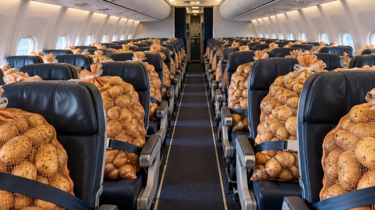  Uçak yolculuğunda yerine tonlarca patates yerleştirdiler! Hiç kimse bilmiyordu