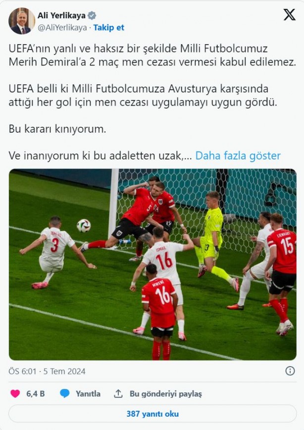 Foto - UEFA'nın skandal 'Merih Demiral' kararına tepkiler çığ gibi!