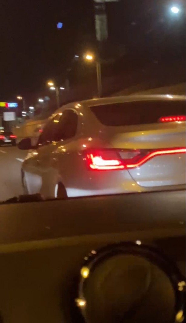 Ümraniye'de maganda kadın sürücüyü böyle sıkıştırdı