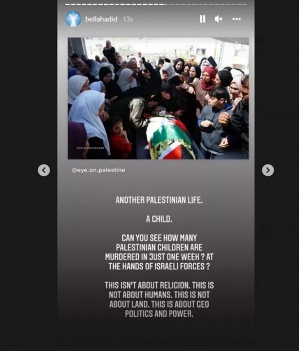 Foto - Ünlü model Bella Hadid, Instagram'ın Filistin konusundaki iki yüzlü tutumuna isyan etti