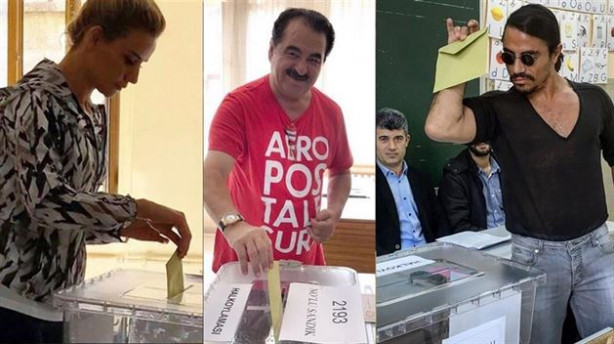 Ünlü simalar sandık başında
