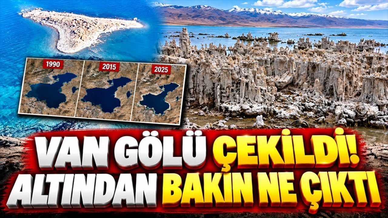Van Gölü’nde sular çekildi! Su altındaki gizemli yapılar şaşırttı!
