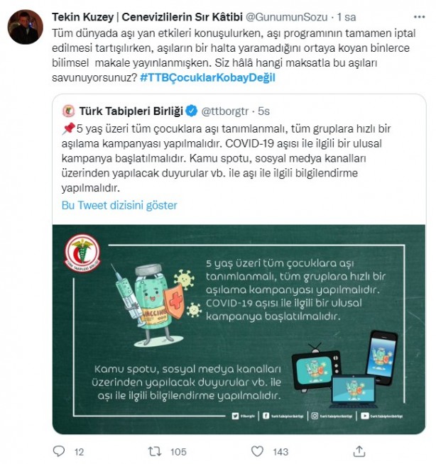 Foto - Vatandaşlardan PKK sevici TTB'nin aşı dayatmasına büyük tepki! Hedefinde çocuklar var
