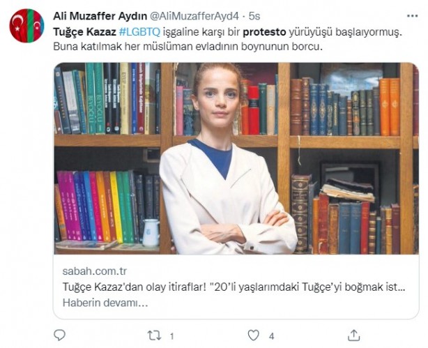 Foto - Vatandaşlardan Tuğçe Kazaz'ın 'LGBT' protestosuna tam destek! Çığ gibi büyüyor