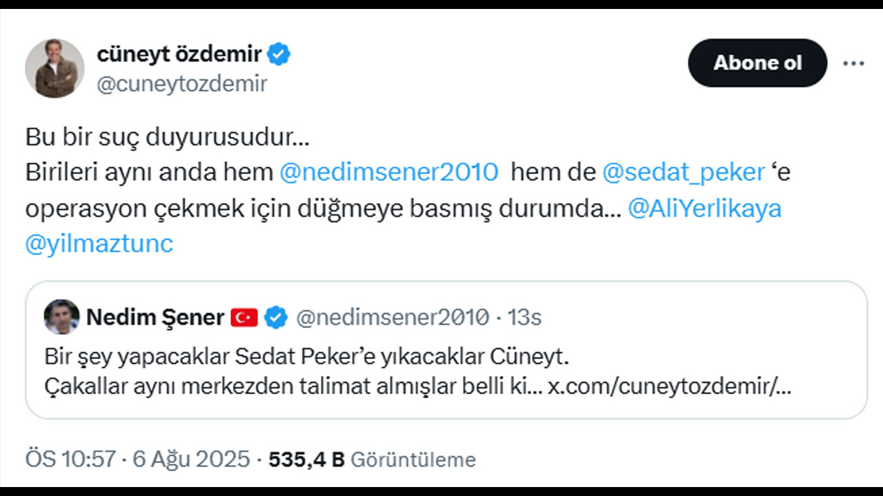Foto - Nedim Şener’e Cüneyt Özdemir üzerinden ‘yeni operasyon’ başladı! "Suçu Sedat Peker’e yıkacaklar"