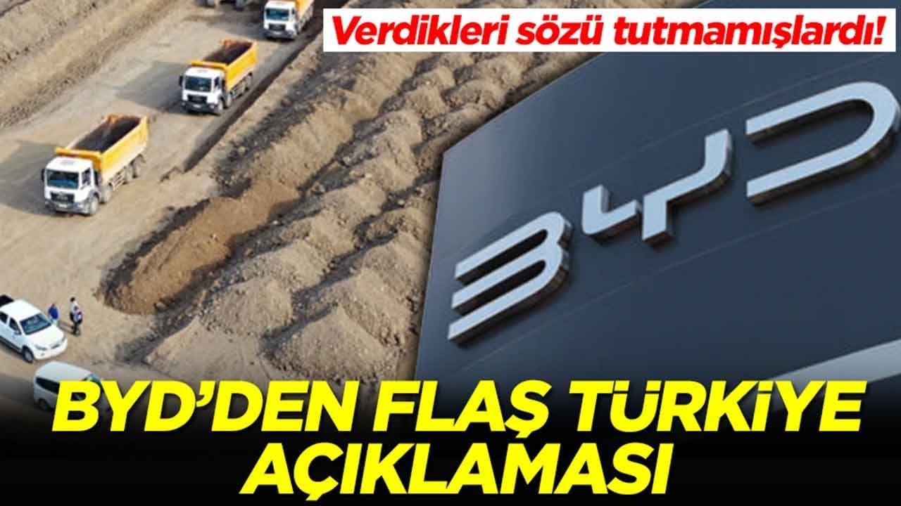 Verdikleri sözü tutmamışlardı: BYD'den flaş Türkiye açıklaması