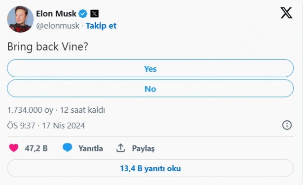 Foto - Vine geri mi dönüyor? Ellen Musk'tan dikkat çeken enket