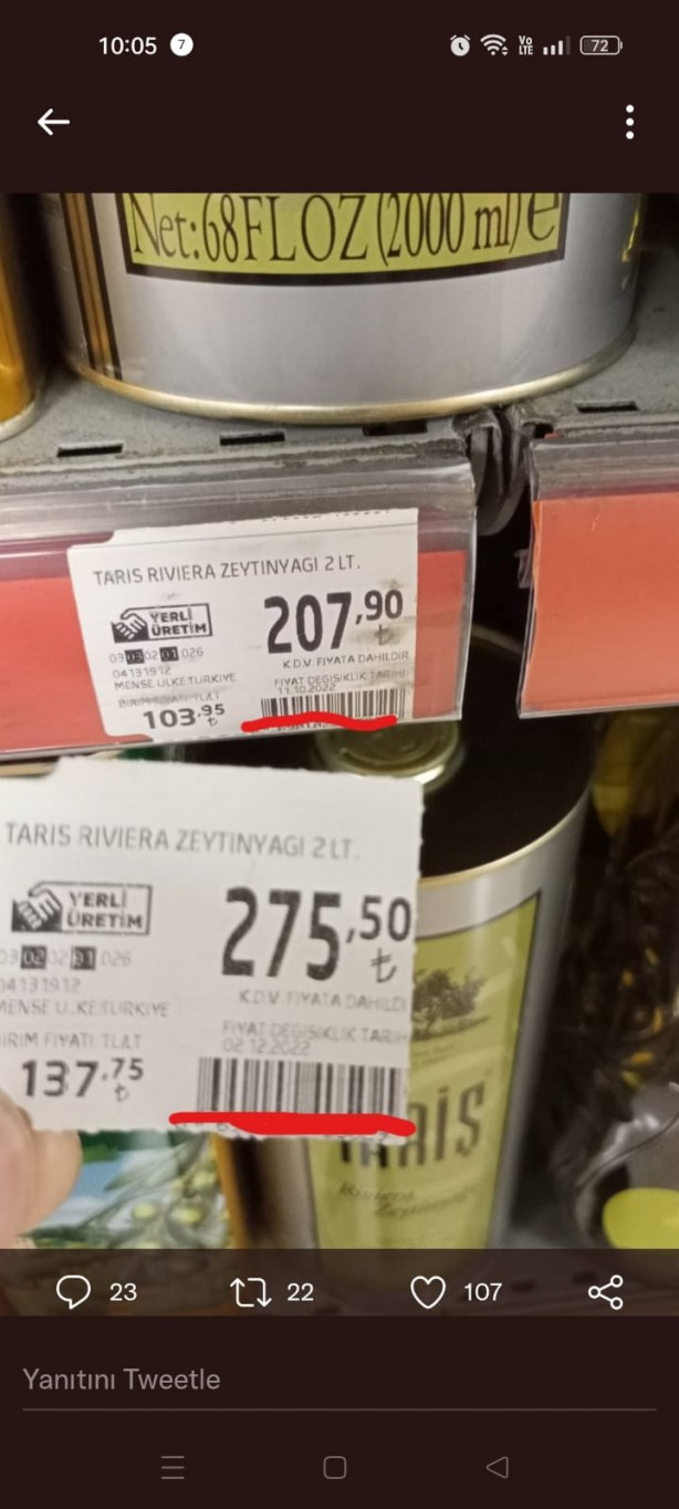 Foto - Yağ fiyatına 86 lira zam yaptılar! Görenler gözlerine inanamadı