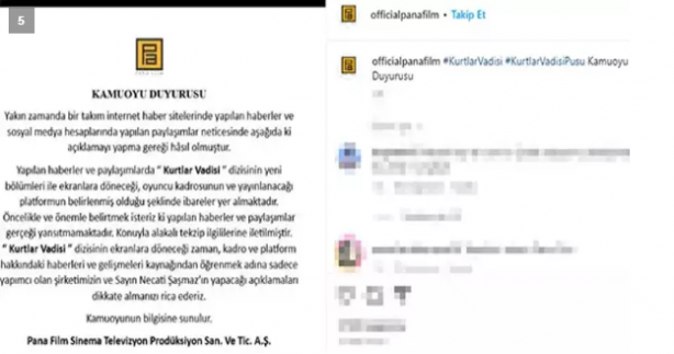 Foto - Yapım şirketi Pana Film'den Kurtlar Vadisi Kaos açıklaması! Vadi hayranları bu kez çılgına dönecek