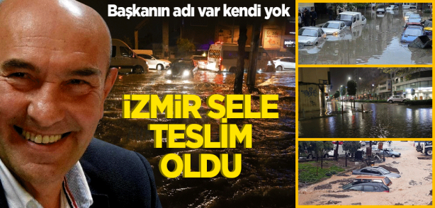 Yarım saatlik sağanak İzmir'i esir aldı: Cadde ve iş yerleri göle döndü
