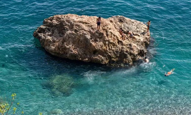 Foto - Yer Antalya! Yüzerken fark ettiler! Panikle sudan çıkmaya çalıştılar 