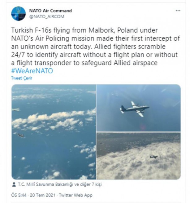 Foto - Yer yerinden oynadı! Türk F-16'sı Rus savaş uçağının önünü kesti! 