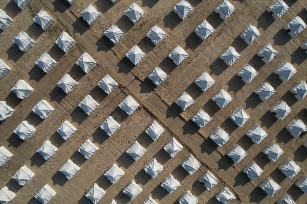 Foto - Yerinden edilmiş Filistinliler için çadır kent kuruldu