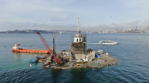 Foto - Yıkıldı diyenlere... Kız Kulesi'nde kubbe ortaya çıktı