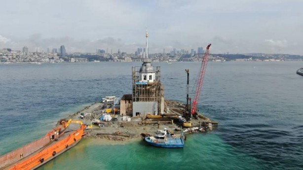 Foto - Yıkıldı diyenlere... Kız Kulesi'nde kubbe ortaya çıktı