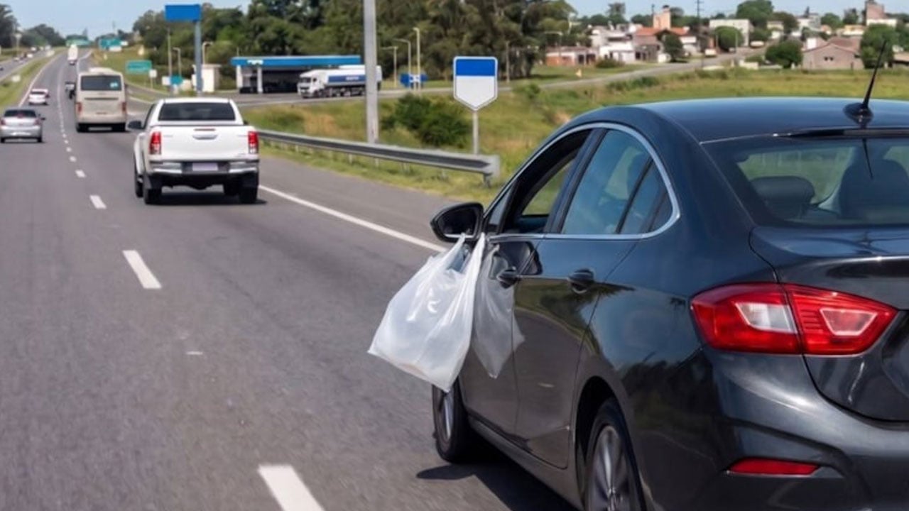 Yolda aynasına poşet takılı bir araç görürseniz hemen polisi arayın! 
