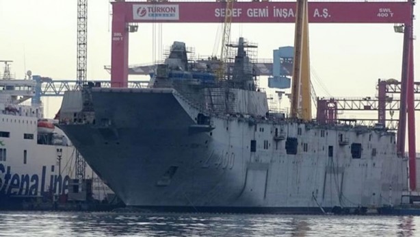 Foto - Yunanlıları korku sardı! Türkiye'nin en büyük savaş gemisi gün sayıyor