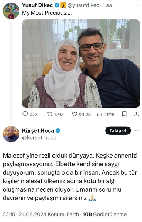 Foto - Yusuf Dikeç yakışıksız yorumlara cevap verdi