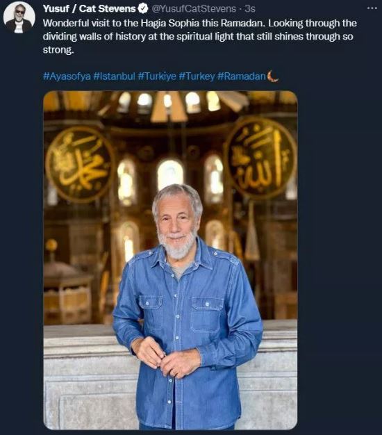 Foto - Yusuf İslam'dan dikkat çeken Ayasofya mesajı