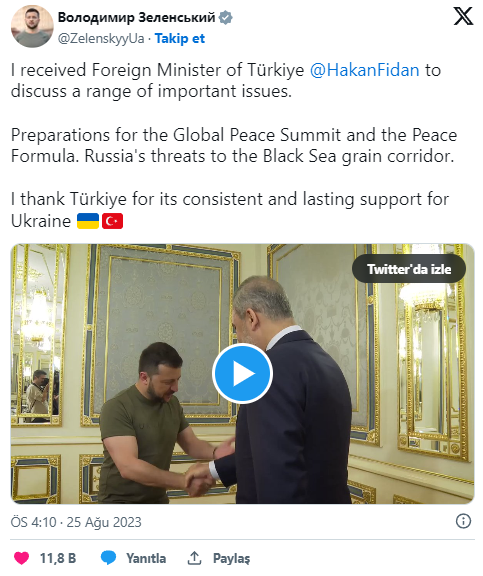 Foto - Zelenski Hakan Fidan’ı böyle karşıladı! Sır gibi toplantıda ne görüşüldü?