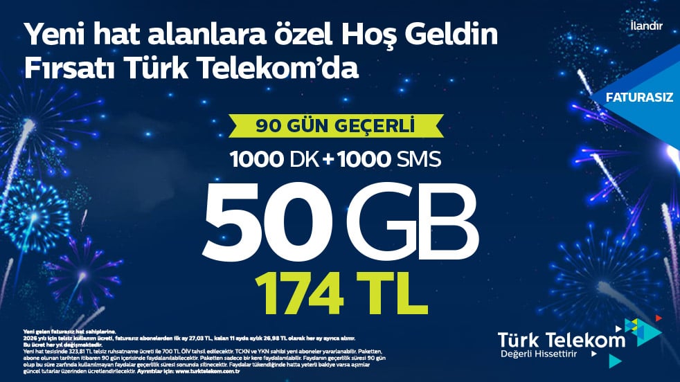 Telekom hoşgeldin 50 gb