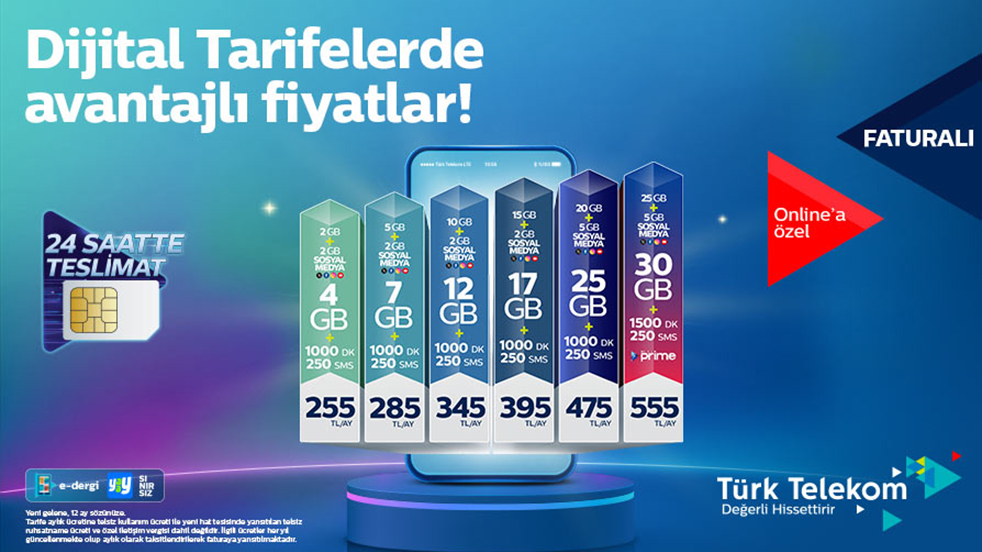 Telekom Faturalı Dijital Tarifeler 22 Kasım