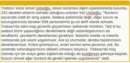 Trabzon korona yasakları