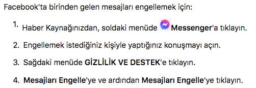 facebook mesajları