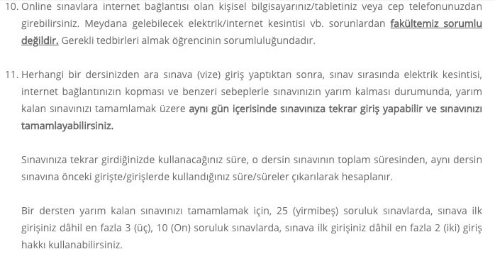 auzef ara sınav saati