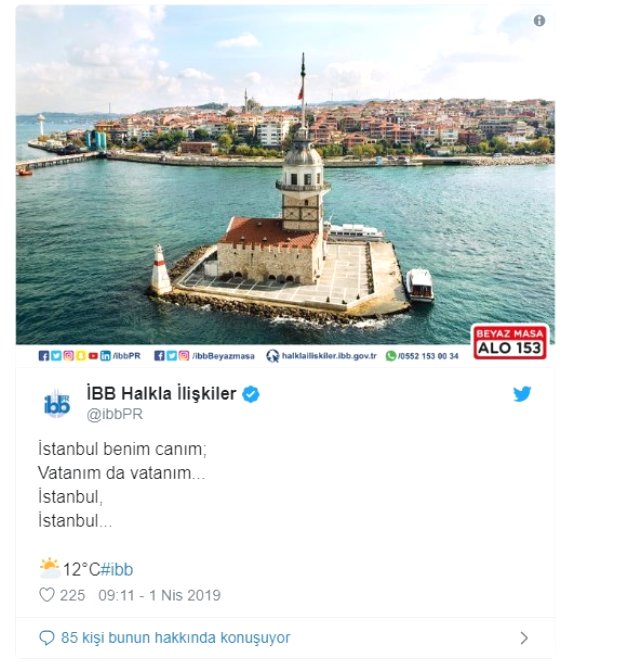 İstanbul Büyükşehir Belediyesi'nden Seçim Sonrası İlk Tweet: Hava 12 Derece