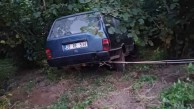 Espiye'de feci kaza: Kontrolden çıkan otomobil fındık bahçesine uçtu!