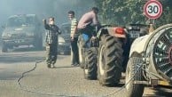 İznik'te çöp tesisi yangını ormana sıçradı: Çiftçiler traktörle seferber oldu