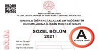 LGS sözel ve sayısal bölüm soru kitapçığı ve cevap anahtarı 2021 MEB LGS sözel sayısal soruları ve cevap anahtarı kitapçığı