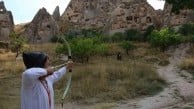 Uçhisar Kalesi çevresindeki vadilerde 5. Kapadokya Okçuluk Festivali başladı