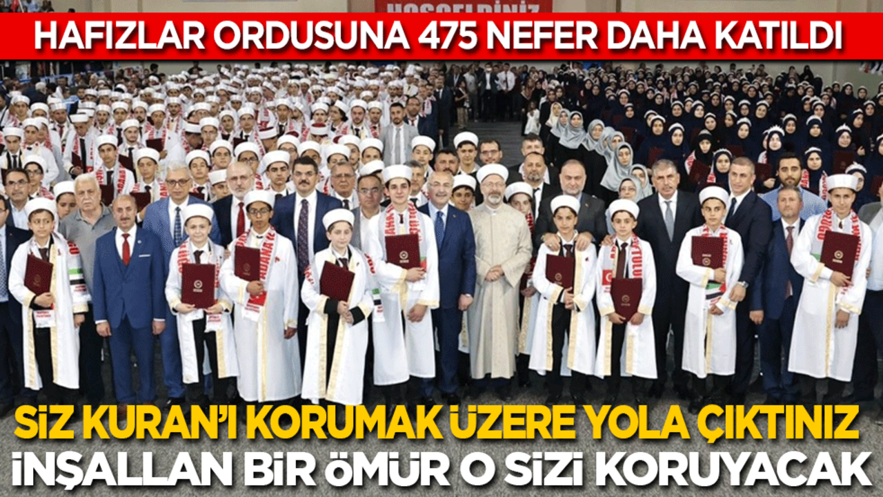 475 Kur’an bülbülü hafızlık icazet belgesini Erbaş’ın elinden aldı: Kur’an sizi ömür boyu koruyacak