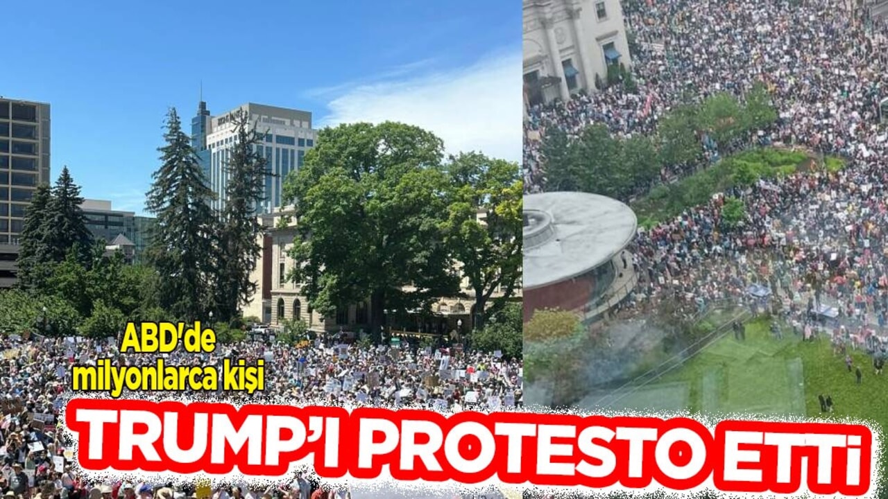 ABD'de milyonlarca kişi Trump yönetimini 'Krallara hayır' diyerek protesto ediyor!