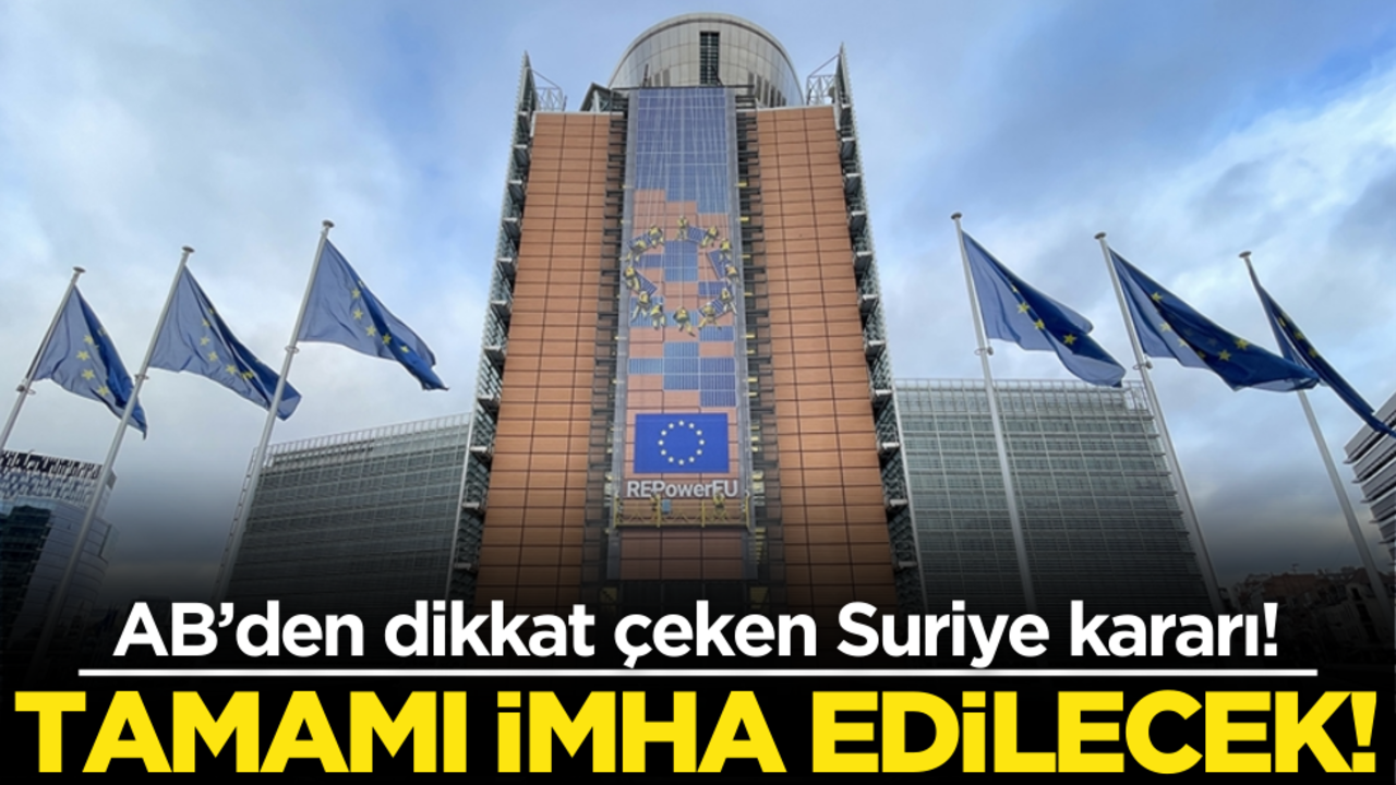 AB’den dikkat çeken Suriye kararı! Tamamı imha edilecek